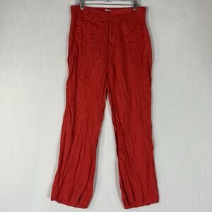 Nicole Miller Red Wide Leg Pants